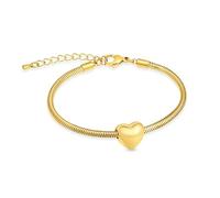 ADENLA Heart Urn Bracelet for Ashes Stainless Steel Cremation Jewelry Memorial Human Ashes Keepsake Cremation Bracelet for Women Men-gold