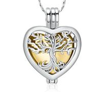 ADENLA Tree of Life Urn Necklace for Ashes Heart Cremation Ashes Jewelry Memorial Jewelry Gift for Women Men Keepsake Lockets-Gold