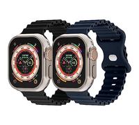 Adepoy Ocean Straps Compatible with Apple Watch Straps Ultra/Ultra 2, Silicone Sport Band for iWatch Series 10/9/8/7/6/5/4/3/2/1 SE (49mm, 46mm, 45mm, 44mm, 42mm, 41mm, 40mm, 38mm)