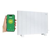 Adept E-RAD Smart Electric Radiator with WiFi Smartphone Control - Plug-In Electric Aluminium Heater with Adjustable Temperature and Digital Display - 1000W - White