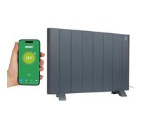 Adept E-RAD Smart Electric Radiator with WiFi Smartphone Control - Plug-In Electric Aluminium Heater with Adjustable Temperature and Digital Display - 1500W - Anthracite