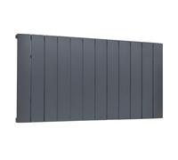 Adept Kava - 600 x 1135mm Aluminium Designer Radiator - Anthracite Single Horizontal Central Heating Radiator - BTUs (Delta t50) 4023