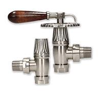 Adept Manual 15 mm Silver Nickel Wheel Head & Lockshield Valve Set