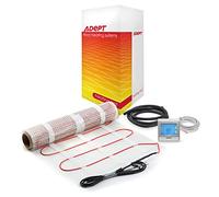 Adept Premium Electric Underfloor Heating Mat Kit 200W per m² with Self Adhesive Backing for Under Tile or Stone Floors - 10m2 Kit - Silver Touchscreen Thermostat