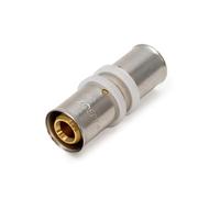 Adept Technology MLCP Press Coupling Plumbing Fittings, WRAS Approved Brass Press-Fit Connector, Multi Size Straight Coupling for Heating & Potable Water, Pack of 10 (20mm)