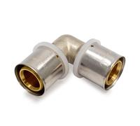 Adept Technology Press Elbow MLCP Fitting, WRAS Approved 90° Press-Fit Connector for Heating & Potable Water Systems, Multi Size, Plumbing Fitting - Pack of 10(16mm)