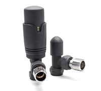 Adept Technology TRV c/w Lockshield and Modern Valves Head Kit (15mm x 1/2") - Angled, Anthracite