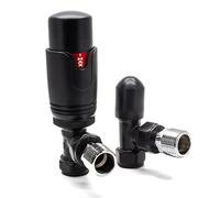 Adept Technology TRV c/w Lockshield and Modern Valves Head Kit (15mm x 1/2") - Angled, Matte Black