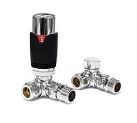 Adept Technology TRV c/w Lockshield and Modern Valves Head Kit (15mm x 1/2") Choice of Colours and Sizes (Corner, Black)