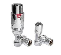 Adept Technology TRV c/w Lockshield and Modern Valves Head Kit (15mm x 1/2") Choice of Colours and Sizes (Angled, Chrome)