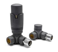 Adept Technology TRV c/w Lockshield and Modern Valves Head Kit (15mm x 1/2") - Corner, Anthracite