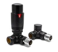 Adept Technology TRV c/w Lockshield and Modern Valves Head Kit (15mm x 1/2") - Corner, Matte Black