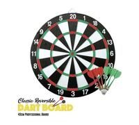 ADEPTNA 17 Inch Dartboard Double Sided Dartboard with Six Darts