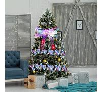 ADEPTNA 4 Metre 40 LED Ribbon Lights Christmas Tree Top Topper Light Up Bow Hanging Decoration Home Office - Battery Operated (Multicolour)