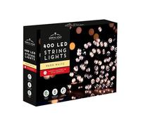 ADEPTNA 400 LED Christmas Lights Multicoloured - 29m Mains Operated Fairy Lights with 8 Lighting Modes, Indoor Outdoor Use, Green Cable, Festive Xmas Tree, Garden & Home Decorations (Warm White)