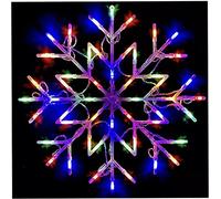 ADEPTNA 50 LED Snowflake Christmas Light - Flashing Silhouette Home Window Xmas Festive Party Decoration Lights Home Office Indoor (Multi Colour)