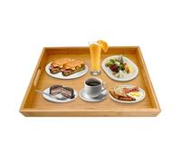 ADEPTNA Bamboo Serving Tray - Great for Carrying Food and Drinks