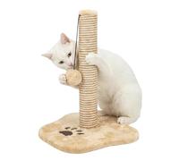ADEPTNA Cat Scratching Post for Indoor Cats & Kittens 38cm Sisal Scratch Pole with Paw-Shaped Stable Base Soft Plush Carpet Cat Scratcher with Hanging Ball Toy Durable Cat Furniture to Protect Carpets