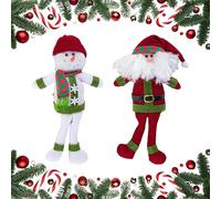 ADEPTNA Christmas 30cm Plush Decorations Set of 2 Snowman & Santa Figurines Adorable Holiday Ornaments for Home Garden or Party Decor Perfect for Christmas Tree, Desktop and Festive Xmas Cute Knitted