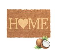 ADEPTNA Coir Door Mat Heavy Duty Natural Coconut Fiber Entrance Door Mat 60x40cm Non Slip Rubber Back Indoor Outdoor Doormat Pet Friendly Dirt Trap Weather Resistant Eco Friendly (Heart Home)