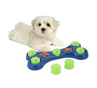 ADEPTNA Dog Pet Feeder Bowl Bone Shape Fun Puzzle Treat Slow Feeding Interactive Fun Game for Your Dog - Play Hide n Seek with Treats