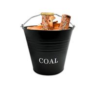 ADEPTNA Heavy Duty 12L Metal Coal Bucket Ash Wood Handle Fireside Scuttle Holder