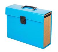 ADEPTNA Highly Durable 19 Pocket Expanding Box File Organiser A4 Paper Folder Case - Perfect for Home School Office Use (Blue)