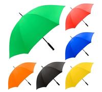 ADEPTNA Large 49” Double Ribbed Golf Umbrella Windproof and Waterproof for Men Women Classic Wooden Handle Lightweight Rain wind Sun Protection Strong Brolly (RED)