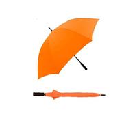 ADEPTNA Large 49” Golf Umbrella - Double Ribbed Windproof & Waterproof Canopy - UV Sun Protection, Strong Lightweight Frame, Classic Wooden Handle - Oversized Rain & Wind Protection (ORANGE)