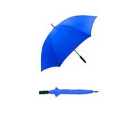 ADEPTNA Large 49” Golf Umbrella - Double Ribbed Windproof & Waterproof Canopy - UV Sun Protection, Strong Lightweight Frame, Classic Wooden Handle - Oversized Rain & Wind Protection (BLUE)
