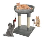 ADEPTNA Large Cat Tree Tower Kitten Activity Tree with Bed and Natural Sisal Wrapped 2 Scratching Posts Playing Relax and Sleep