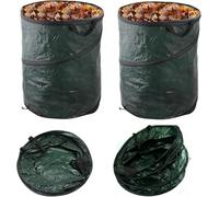 ADEPTNA Large Durable Pop-Up Garden Waste Bag - Reusable Garden Sack for Grass, Leaves, Soil & Compost - Collapsible Bin Bag with Handles for Easy Storage & Transport (PACK OF 2)