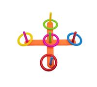 ADEPTNA Multicolour Plastic Garden Quoits Hoop Ring Toss Game for Kids Children Family Outdoor Indoor Fun Activity Garden Games