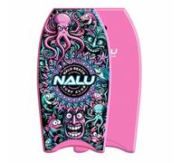 ADEPTNA Nalu XPE Bodyboard with Leash Lightweight Surf Body Board with Crescent Tail, EPS Core & HDPE Slick Bottom Durable Beach Wave Riding Board for Beginners & Adults (41” PINK)