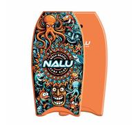 ADEPTNA Nalu XPE Bodyboard with Leash Lightweight Surf Body Board with Crescent Tail, EPS Core & HDPE Slick Bottom Durable Beach Wave Riding Board for Beginners & Adults (41” ORANGE)