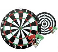 ADEPTNA Premium 43cm Dartboard Set Double Sided Professional Classic Reversible Dartboard Party Set - Hard Wearing Dart board Game with Six Darts