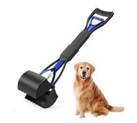 ADEPTNA Premium 60cm Long Dog Pooper Scooper - Durable Pet Waste Picker Tool for Dogs & Cats, Portable and Easy-to-Use Poop Scoop, Ideal for Litter and Dirt Removal (BLUE)