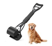 ADEPTNA Premium 60cm Long Dog Pooper Scooper - Durable Pet Waste Picker Tool for Dogs & Cats, Portable and Easy-to-Use Poop Scoop, Ideal for Litter and Dirt Removal (GREY)