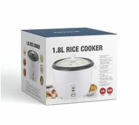 ADEPTNA Premium Rice Cooker Non-Stick Removable Bowl - Cook and Warm Functions - Includes Measuring Cup and Spoon (1.8L CAPACITY)