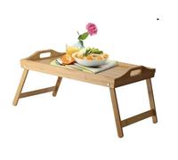 ADEPTNA Real Bamboo Wooden Folding Breakfast Tray with Folding Legs Breakfast lunch dinner Serving Lap Tray Table Mate (NATURAL)