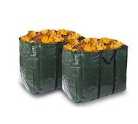 ADEPTNA Set of 2 Large Heavy Duty 150 Litre Garden Bags Waste Refuse Rubbish Grass Sack Waterproof Reusable