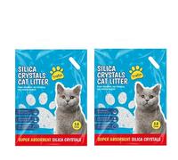 ADEPTNA Set of 2 Premium Silica Crystal Cat Litter - Non-Clumping, Odour Control, Ultra Absorbent, Low Tracking, Dust-Free, Eco-Friendly & Biodegradable - 2 x 3.8L
