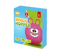 ADEPTNA Space Hopper Ball for Kids - 45cm Bouncy Hopper with Handles & Funny Face - Outdoor & Indoor Skippy Jump Ball for Children - Fun Garden, Beach & Party Game Toy Indoor (PINK)