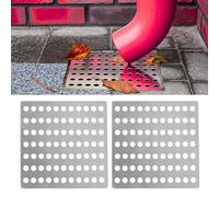 ADEPTNA Square Drain Guard - 2 Pack - 6" x 6" (150mm x 150mm) - 77 Holes Stainless Steel Mesh - Outdoor & Indoor Rustproof Swirl Drain Covers - Prevent Blockages from Leaves & Debris (2)