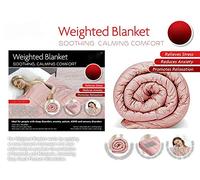 ADEPTNA Weighted Blanket for Adults Soft Sensory Sleep Therapy Reduce Anxiety Relieves Stress - sleep disorders anxiety autism ADHD and sensory disorders (PINK, SINGLE - 4KG)