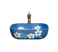 ADERFETBI Bathroom Sink Art Washbasin Bathroom Household Countertop Ceramic Washbasin Chinese Retro Washbasin Bathroom basin(A)