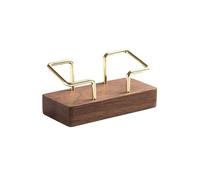 ADERFETBI Business Card Holder Wooden Desktop Business Card Box Hotel Front Desk Metal Holder Large Capacity Storage(B)