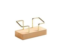 ADERFETBI Business Card Holder Wooden Desktop Business Card Box Hotel Front Desk Metal Holder Large Capacity Storage(A)