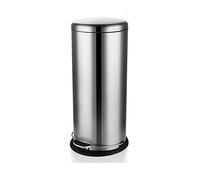 ADERFETBI Kitchen Bin Round Indoor Trash Can Pedal Stainless Steel With Lid Large Capacity 20L/30L Kitchen(M)