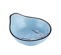 ADERFETBI Reusable Plates Japanese Style Ceramic Rice Bowl Dessert Bowl Creative Snack Bowl with Handle Seasoning Bowl Home Side Dish Plate Dinner Plate(C)